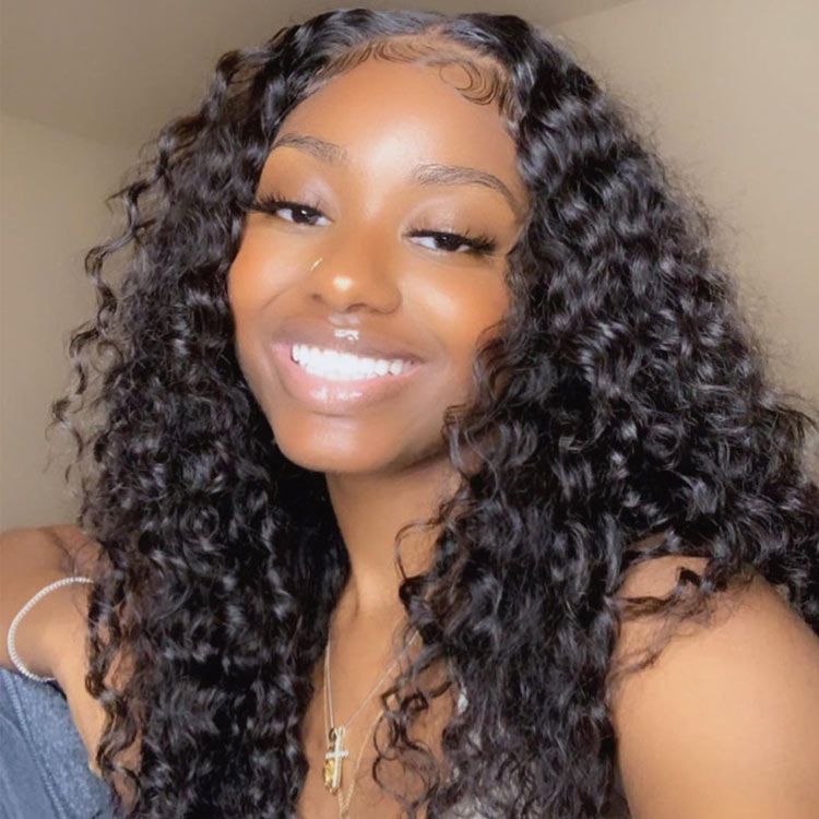 Deep Wave Lace Front 7x4 Lace Closure Wig Human Hair Asteriahair