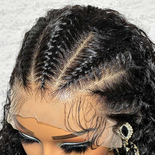 Curly Hair Lace Front Wigs Human Hair With Braids Hairstyles Asteriahair