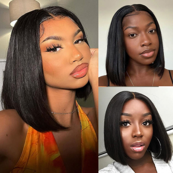 Cheap Short Bob Straight Human Hair Wigs Asteriahair