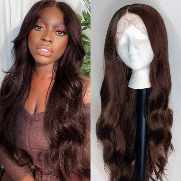 Dark Brown Human Hair Chocolate Brown Lace Front Wigs Asteriahair