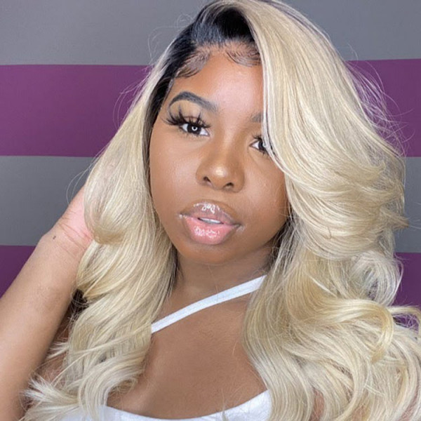 Ombre Color 1B 613 Full Lace Wigs Straight Virgin Hair Full Lace Wigs Asteriahair