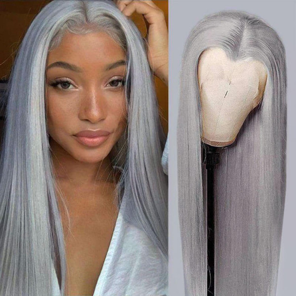 Long hair gray wigs cheap