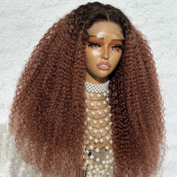 Auburn Wig Curly Lace Wig Glueless Wigs Human Hair Melt All Skin Asteriahair