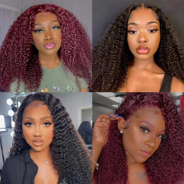 Lace front wig kinky curly shop