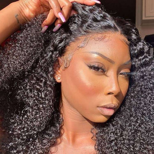 Short curly human hair wigs for african american on sale
