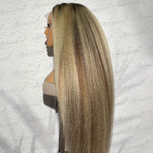 Lace front wigs kinky straight outlet