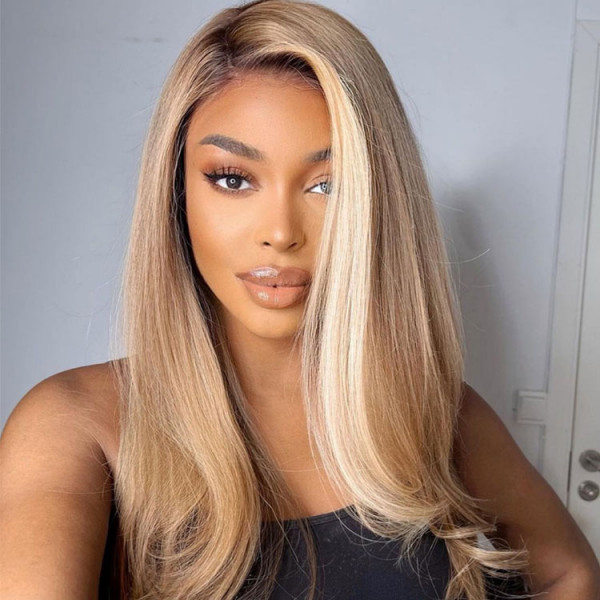 Sandy Blonde With Highlights Side Part Lace Front Wig Asteriahair
