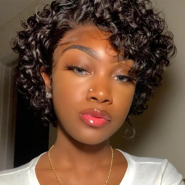 Short Wigs Curly Lace Front Wigs Pixie Cut Human Hair Wigs Asteriahair