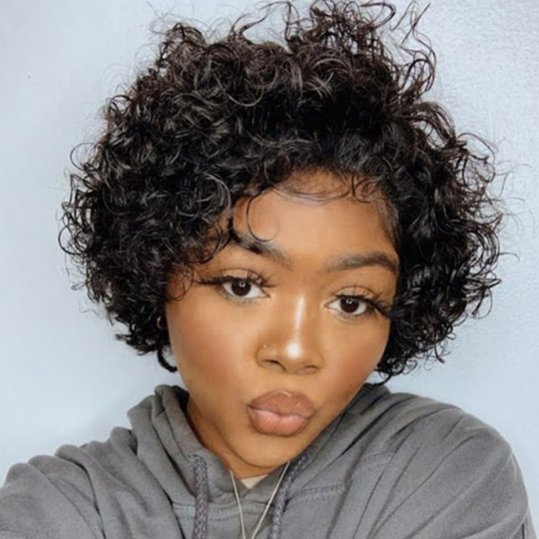 Short cut curly wigs sale