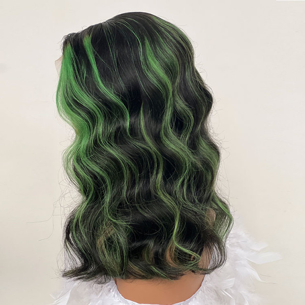 Green Highlight Wig Body Wave Glueless Wigs Human Hair Asteriahair