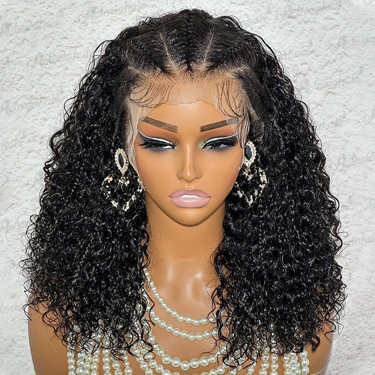 Curly Hair Lace Front Wigs Human Hair With Braids Hairstyles -Asteriahair