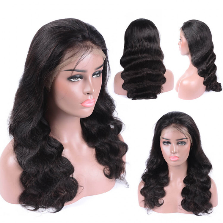 Virgin Human Hair Body Wave 360 Lace Frontal Wigs 130% Density -Asteriahair