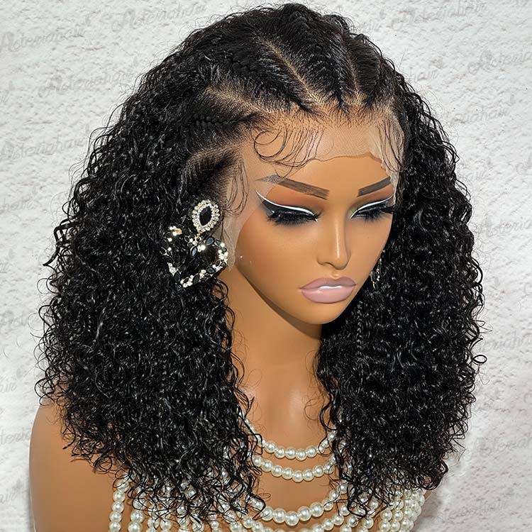 Curly Hair Lace Front Wigs Human Hair With Braids Hairstyles -Asteriahair