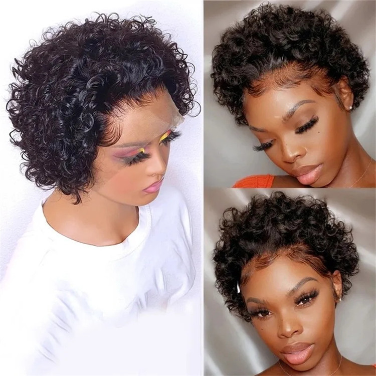 Short Curly Human Hair Wigs Pixie Cut Hd Lace Front Wigs in Ibadan