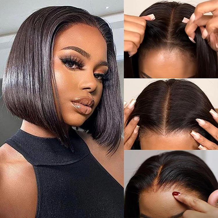 Short Bob Human Hair 5x5 Closure Lace Wigs Asteriahair