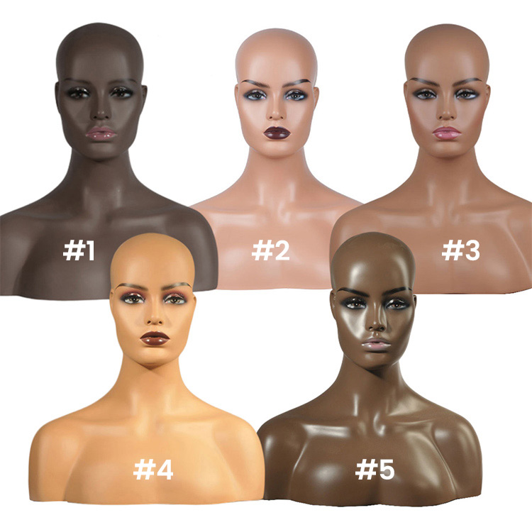 Realistic Female Mannequin Head with Shoulders for Display Hair