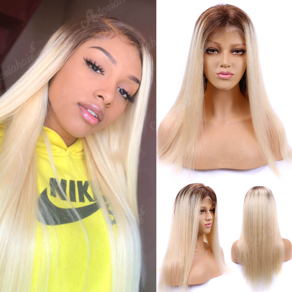 blonde wig with roots